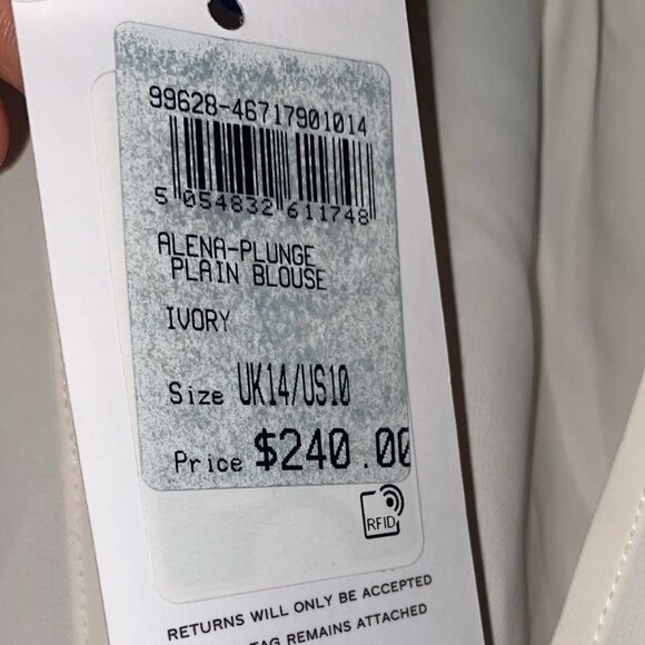 Alena Plunge Plain Blouse - Picture 3 of 6